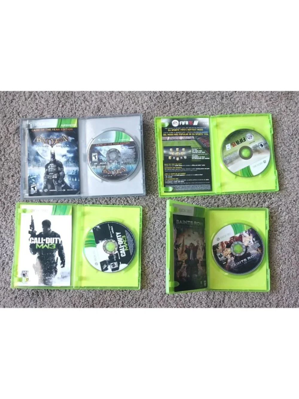 Xbox 360 Games Lot Batman FIFA 15 COD Saints Row